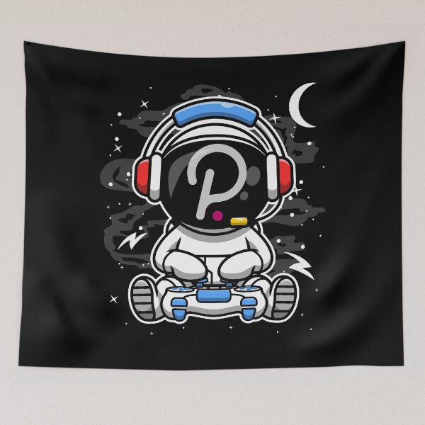 Artikelvorschau, Astronaut Gamer Polkadot DOT Coin To The Moon Crypto Token Blockchain Cryptocurrency Wallet HODL entworfen und verkauft von JaxonBrown.