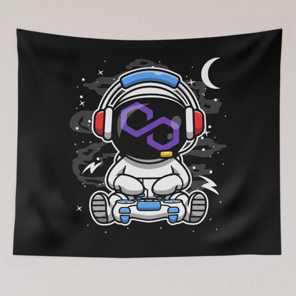 Item preview, Astronaut Gamer Polygon Matic Coin To The Moon Crypto Token Blockchain Cryptocurrency Wallet HODL designed and sold by JaxonBrown.