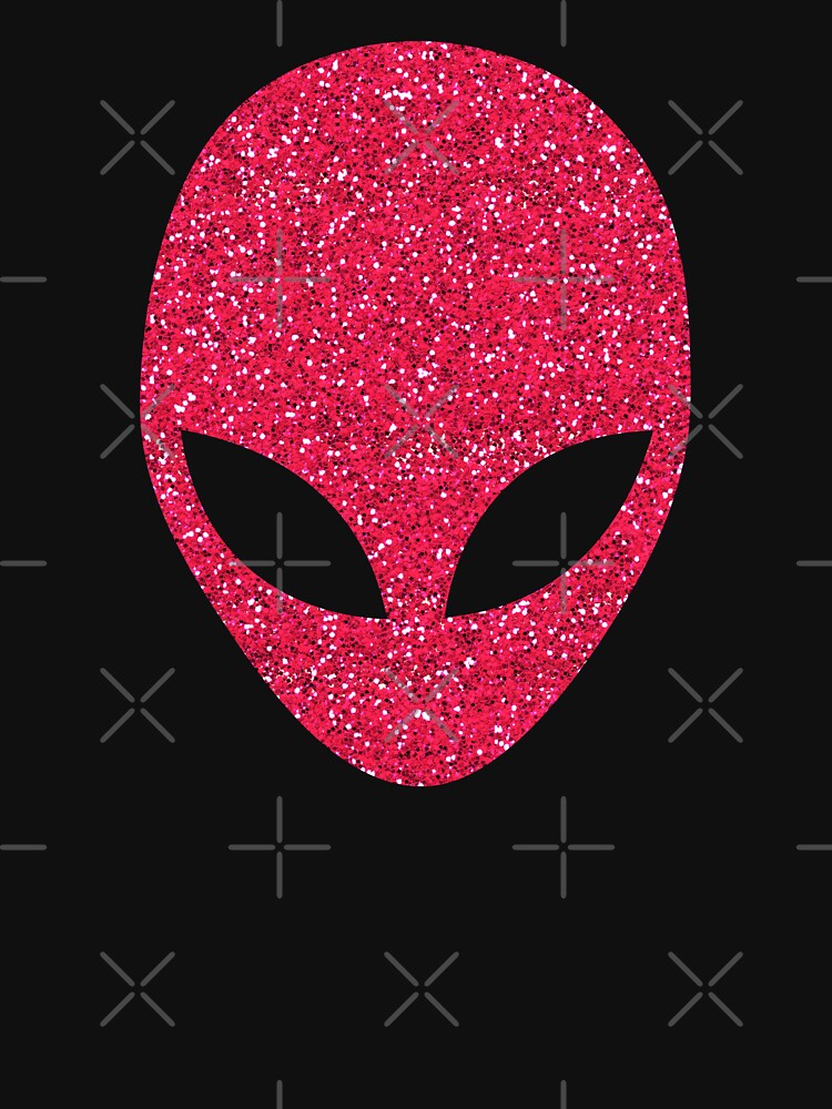 "Pink Glitter Alien Head" Tshirt by limitlezz Redbubble