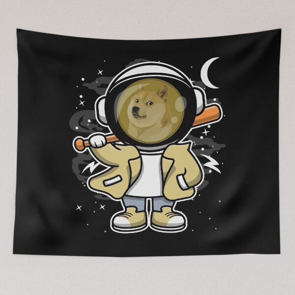 Artikelvorschau, Hiphop Astronaut Basketball DogeCoin DOGE To The Moon Crypto Token Blockchain Cryptocurrency Wallet HODL entworfen und verkauft von JaxonBrown.