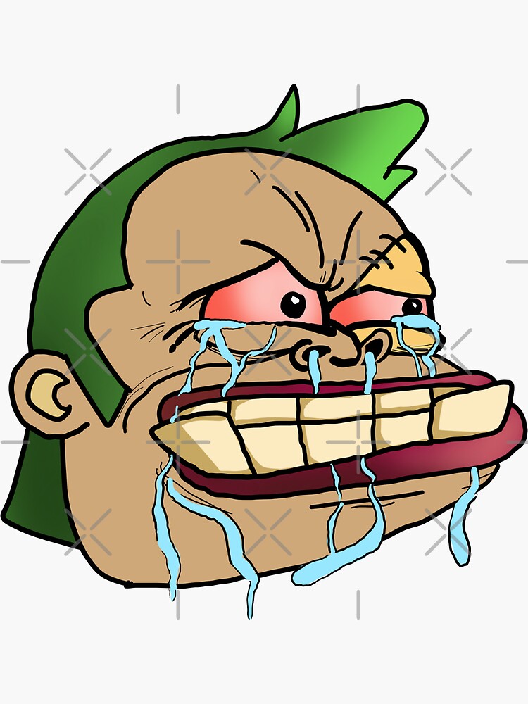 Thumbnail 3 of 3, Sticker, Crying Pudge Monkas designed and sold by chanong.