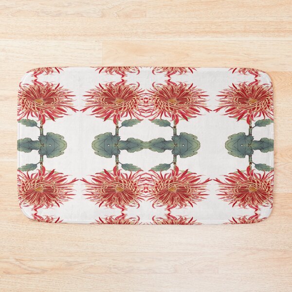 Item preview, Artsy Red Gold Chrysanthemum Keiko Hasegawa Upside Downside  designed and sold by SeaChangeDesign.