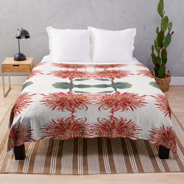 Item preview, Artsy Red Gold Chrysanthemum Keiko Hasegawa Upside Downside designed and sold by SeaChangeDesign.