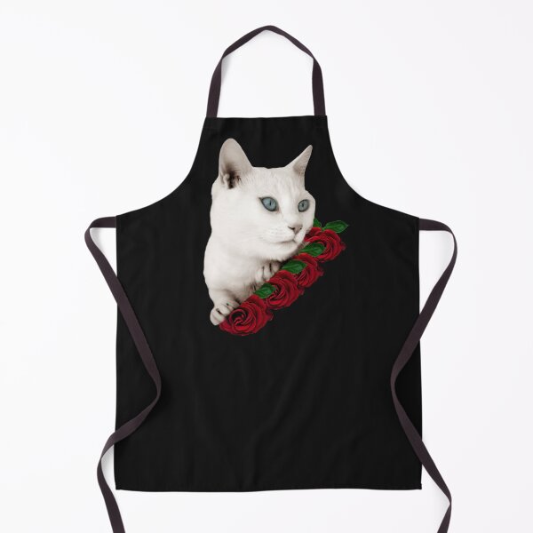 Item preview, White Cat With Flowers Cute Cat With Red Flowers designed and sold by Hanaahashem.