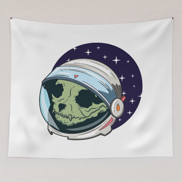 Item preview, Cat Skull in Astronaut Helmet designed and sold by thecatcouch.