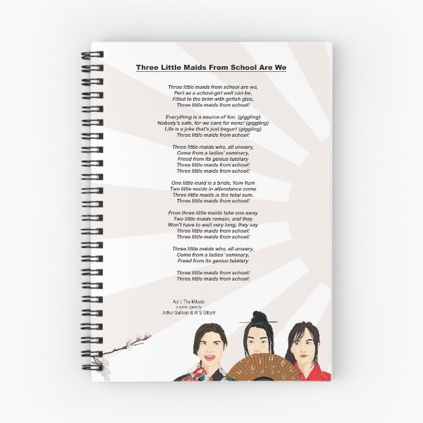 Item preview, Three Little Maids (Mikado) - Lyrics and Illustration designed and sold by WayneBrant.