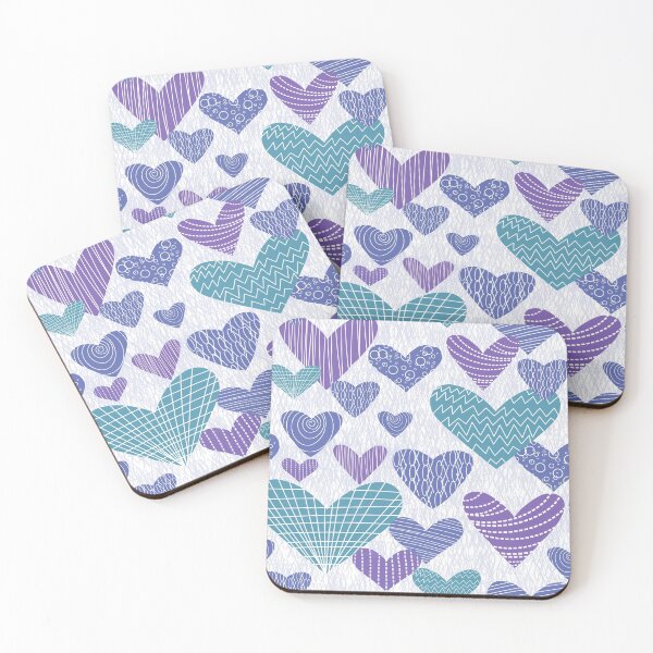Item preview, Pantone 2022 hearts in periwinkle, teal and lavender  designed and sold by FrancesPoff.