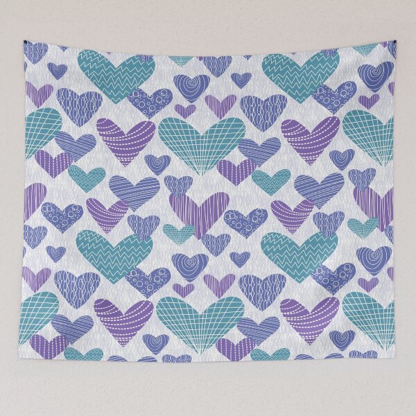 Item preview, Pantone 2022 hearts in periwinkle, teal and lavender  designed and sold by FrancesPoff.