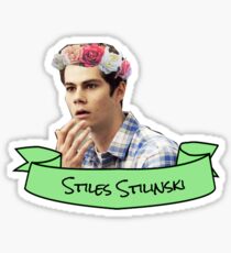 stiles stilinski flower crown sticker Sticker