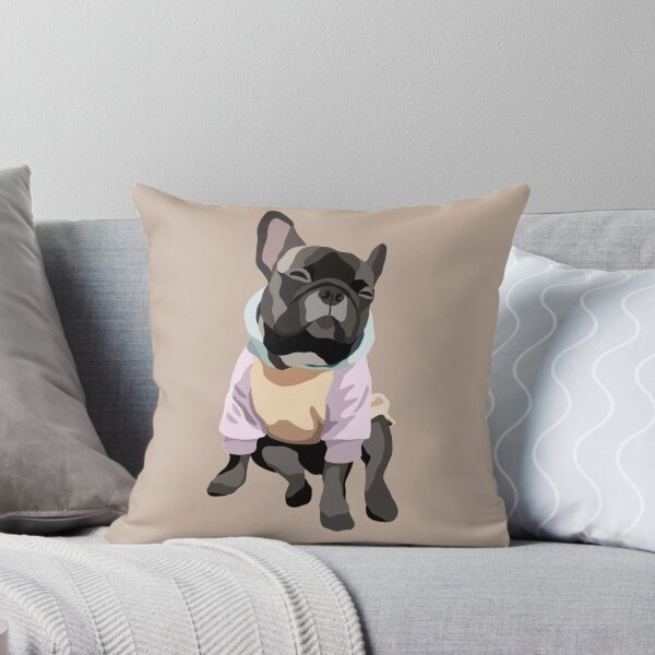 Item preview, Frenchie in Pastel Hoodie Dog Portrait Digital Illustration designed and sold by sherylwylie.