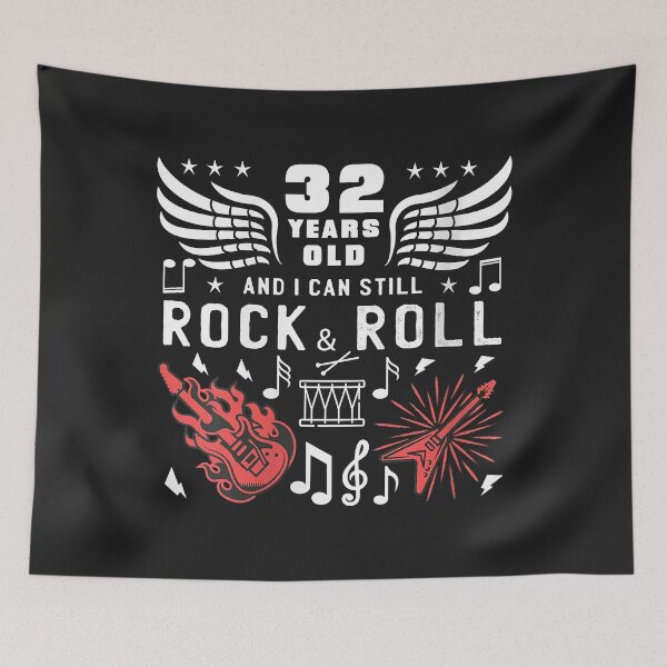 Item preview, Womens 32nd Birthday Gag Turning 32 Years Old Guitar Drum Music designed and sold by DahlilaJo.