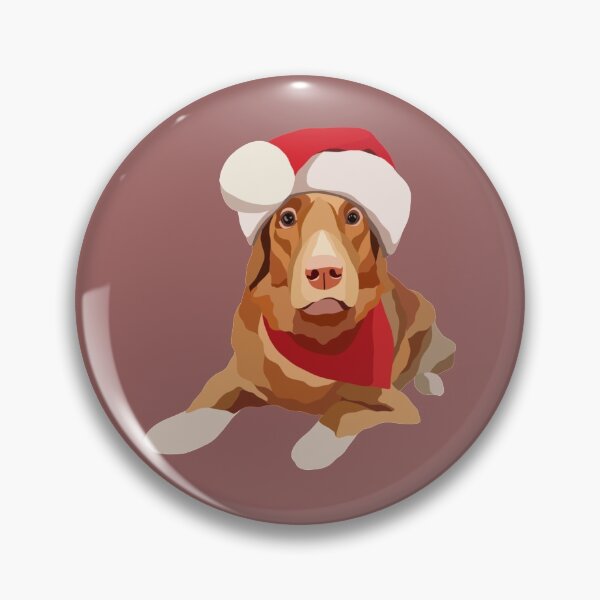 Item preview, Christmas Toller Santa Hat Dog Portrait Digital Illustration designed and sold by sherylwylie.