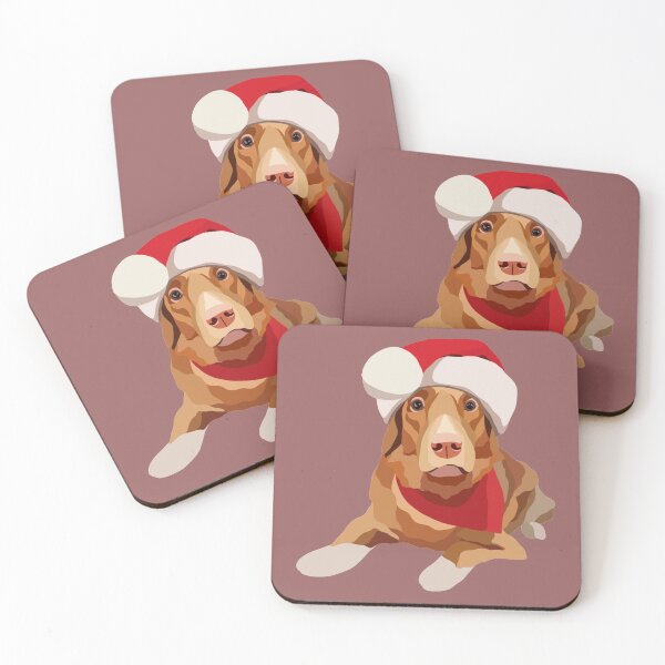 Item preview, Christmas Toller Santa Hat Dog Portrait Digital Illustration designed and sold by sherylwylie.