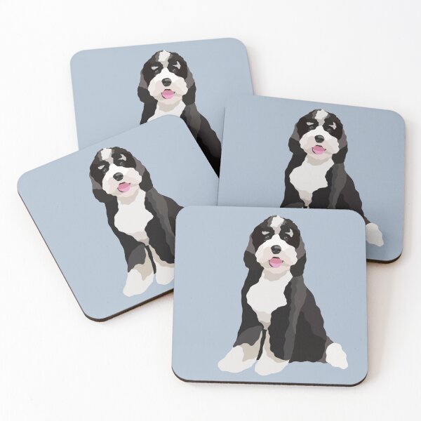 Item preview, Bernedoodle Puppy Dog Portrait Digital Illustration designed and sold by sherylwylie.