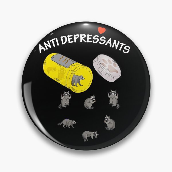 Aperçu de l'œuvre Tasse jaune antidépresseur de raton laveur créée et vendue par Unique-Tees.