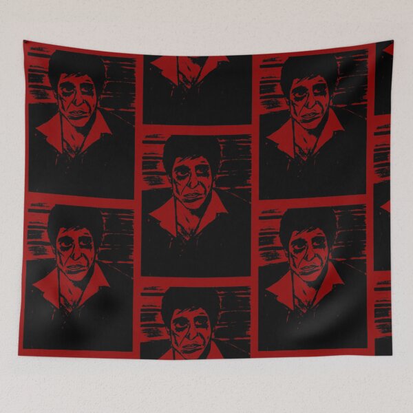 Item preview, SCARFACE AL PACINO PORTRAIT RED POSTER designed and sold by BDstore.