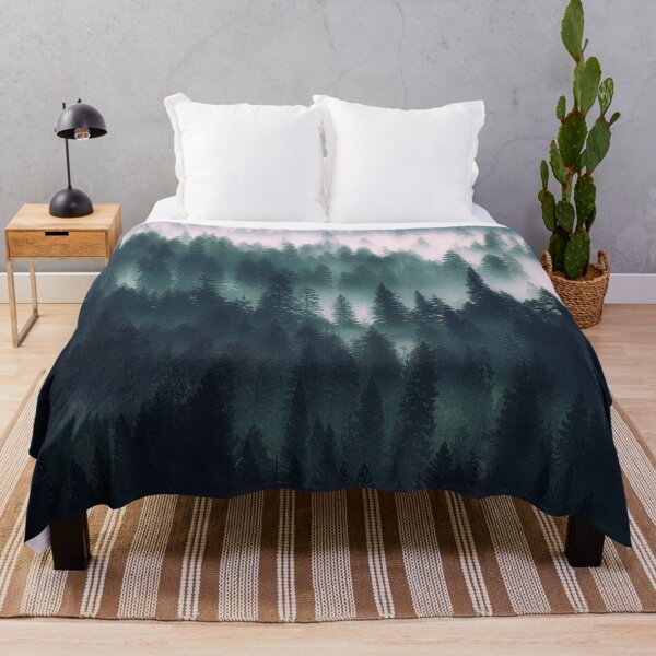 Item preview, Foggy Pine Tree Forest Landscape designed and sold by Simi2020.