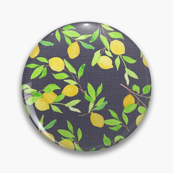 Item preview, Limones de acuarela sobre azul oscuro designed and sold by MoshitoDesigns.