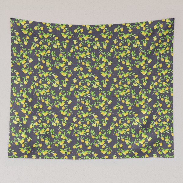 Item preview, Watercolor lemons over dark blue designed and sold by MoshitoDesigns.