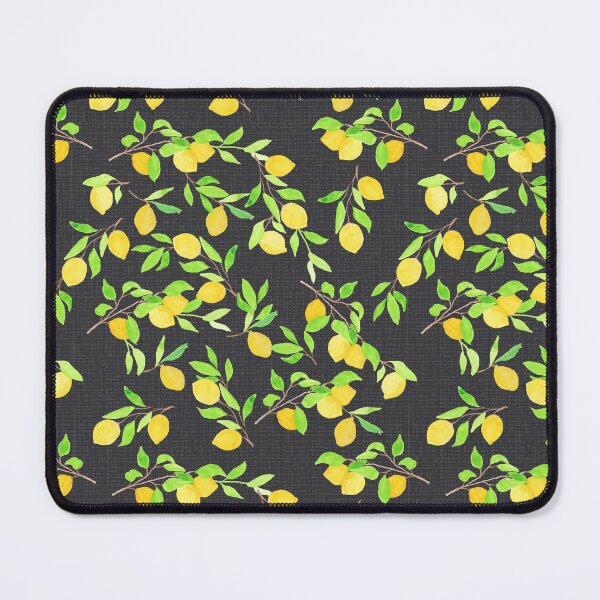 Aperçu de l'œuvre Citrons à l'aquarelle sur gris foncé créée et vendue par MoshitoDesigns.