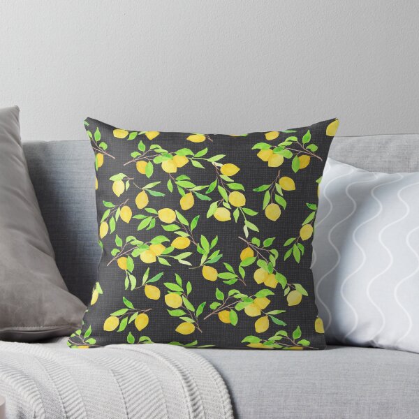 Item preview, Watercolor lemons over dark grey designed and sold by MoshitoDesigns.
