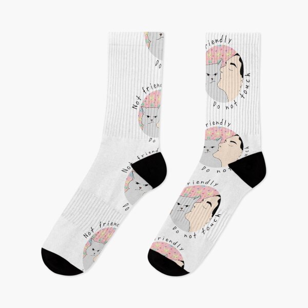 Item preview, Not friendly do not touch pink animal pattern black text designed and sold by Sevval123.