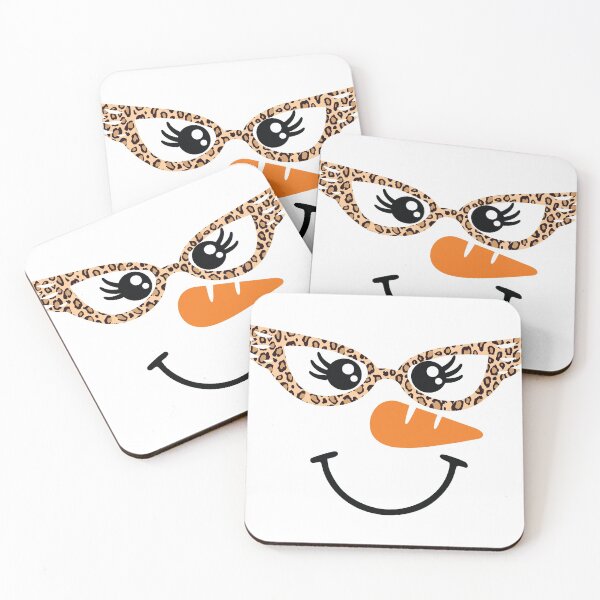 Item preview, Snowman Face Carrot Nose Eyelashes Leopard Glasses Funny Christmas  designed and sold by Pexilus.