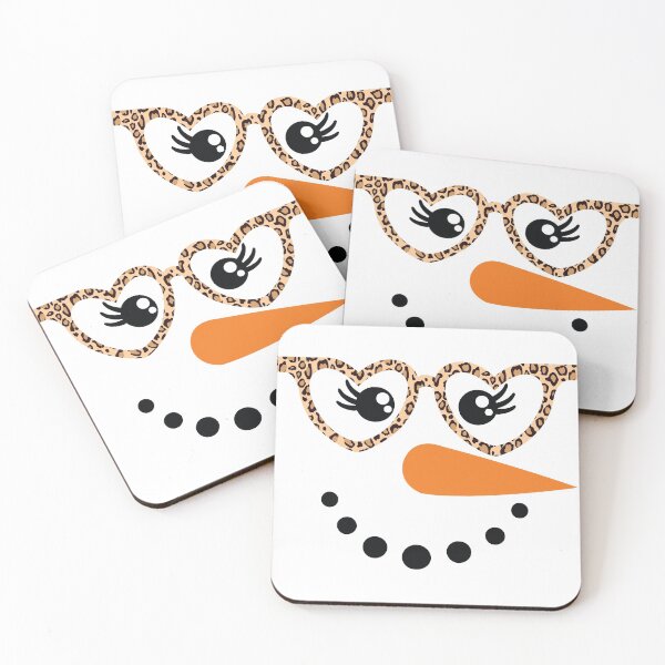 Item preview, Cute Snowman Face Carrot Nose Eyelashes Leopard Glasses Funny Christmas  designed and sold by Pexilus.