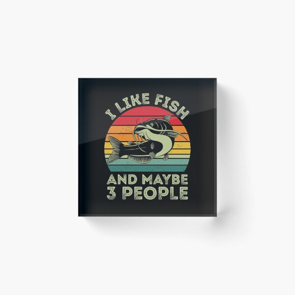 Item preview, I Like Fish And Maybe 3 People Aquatic Vintage Retro Sunset designed and sold by GravitiTees.