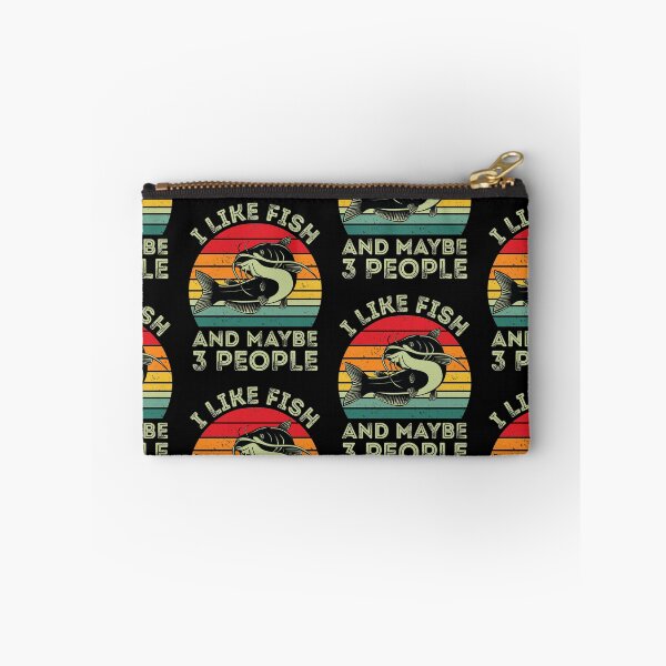 Item preview, I Like Fish And Maybe 3 People Aquatic Vintage Retro Sunset designed and sold by GravitiTees.