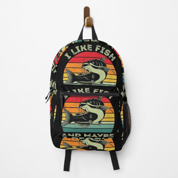Item preview, I Like Fish And Maybe 3 People Aquatic Vintage Retro Sunset designed and sold by GravitiTees.