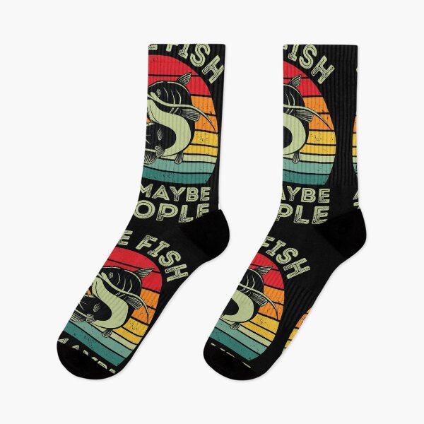 Item preview, I Like Fish And Maybe 3 People Aquatic Vintage Retro Sunset designed and sold by GravitiTees.
