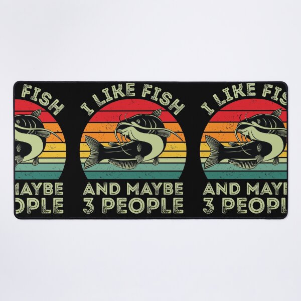 Item preview, I Like Fish And Maybe 3 People Aquatic Vintage Retro Sunset designed and sold by GravitiTees.