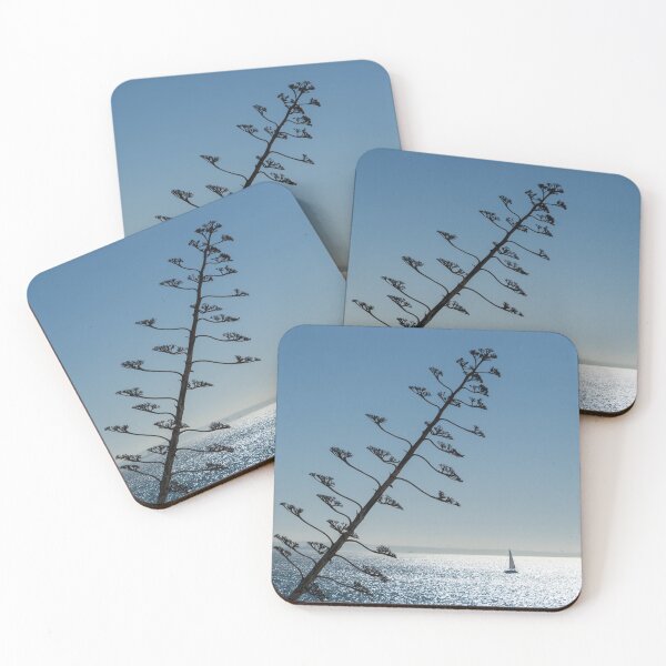 Item preview, Mediterranean Sailing Life - Agave Quiote Framing a Scintillating Seascape designed and sold by Georgia Mizuleva.