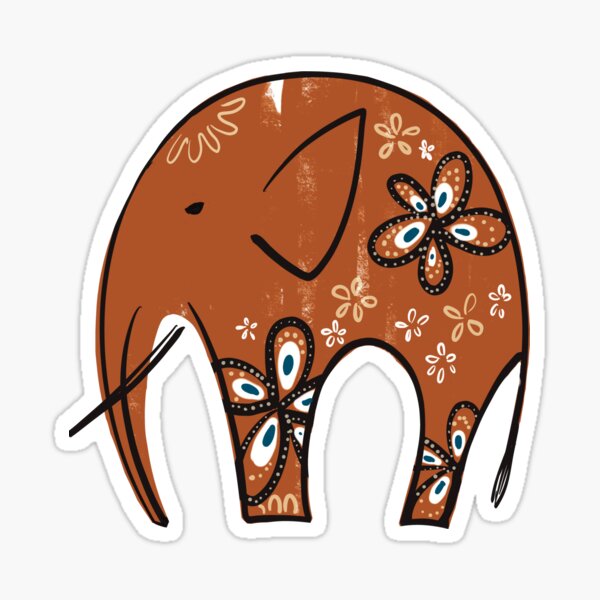 Item preview, Elephant orange design designed and sold by Lankani-S.