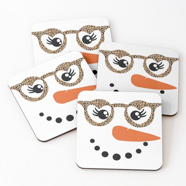 Item preview, Fun Snowman Face Carrot Nose Eyelashes Leopard Glasses Xmas Heart  designed and sold by Pexilus.