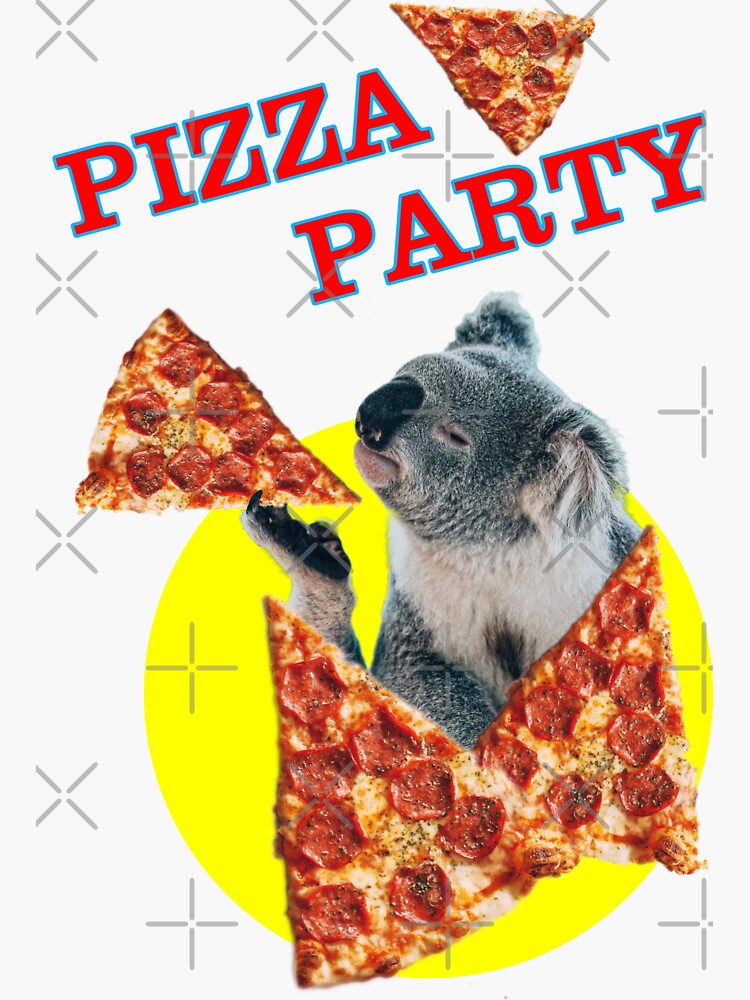 "funny koala eat pizza cute design with bear funny picture for kitchen