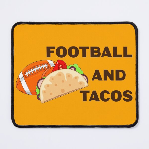 Item preview, American football and tacos lover gift, dark text, football and mexican food, sports and food, taco pattern designed and sold by SGS-.