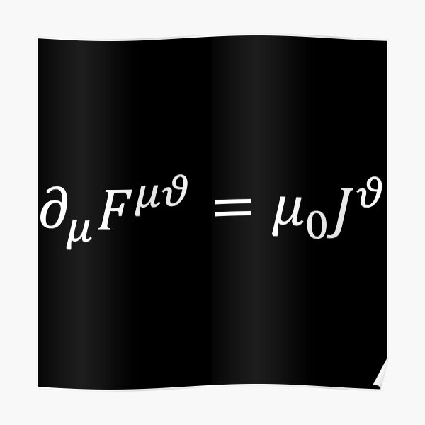 Maxwell equations compact version, using the electromagnetic tensor dark version Poster