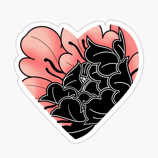 Item preview, Neo traditional flower heart! designed and sold by Lexi Hurst.