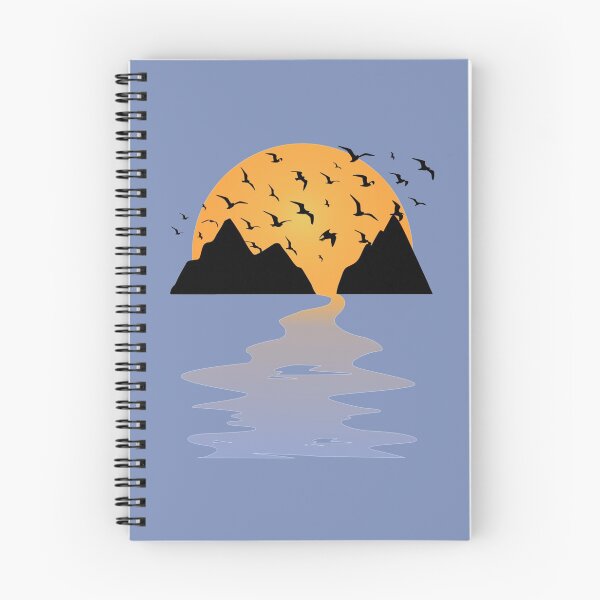 Item preview, Sunset in the Mountains with River and Birds   designed and sold by TaycraftUSA.