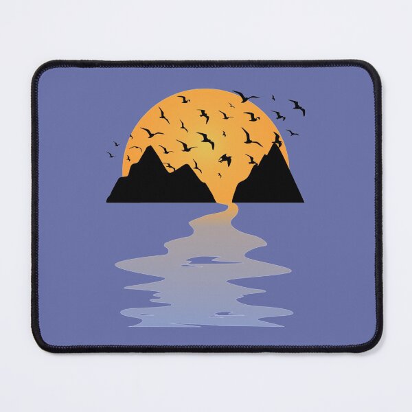 Item preview, Sunset in the Mountains with River and Birds designed and sold by TaycraftUSA.