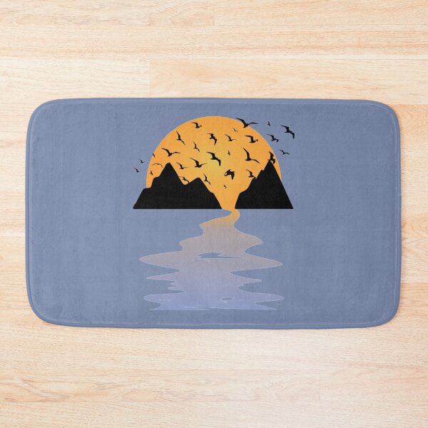 Item preview, Sunset in the Mountains with River and Birds   designed and sold by TaycraftUSA.