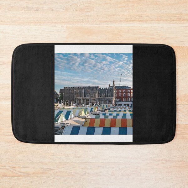 Item preview, A view across the outdoor market in the city of Norwich Graphic  designed and sold by RedBrickDesign.