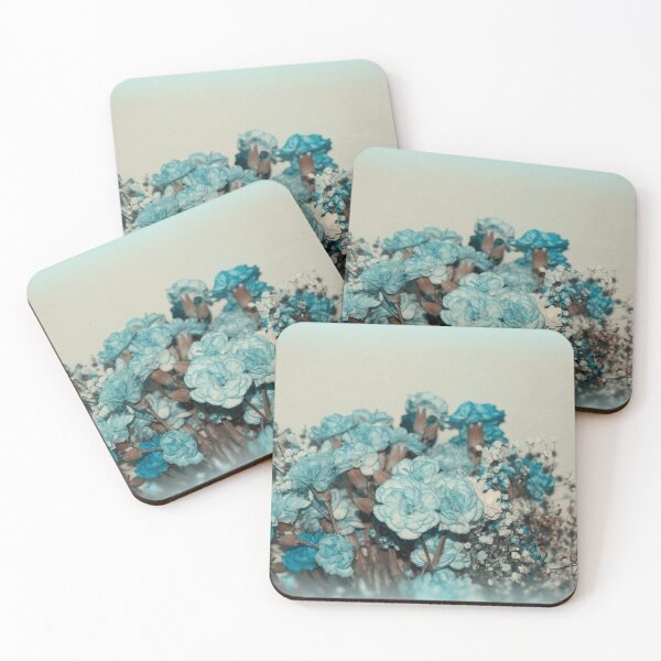 Item preview, Turquoise Blue Carnation Baby's Breathe Flower Bouquet designed and sold by JariHawk.