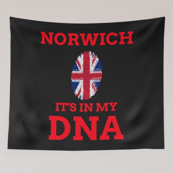 Item preview, NORWICH , ENGLAND, UK It_s in my DNA, RED text, BRITISH FINGER PRINT, ENGLANDBritish FLAG designed and sold by RedBrickDesign.