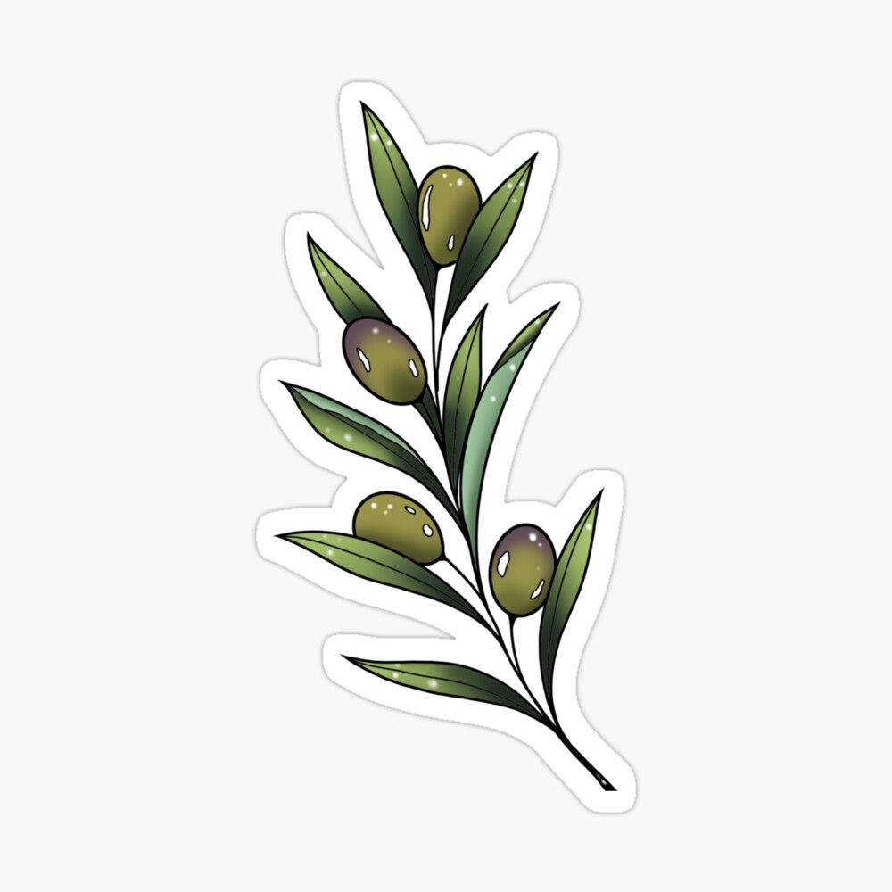 Botanical Illustration, Olive Branch Clipart black Olive Digital