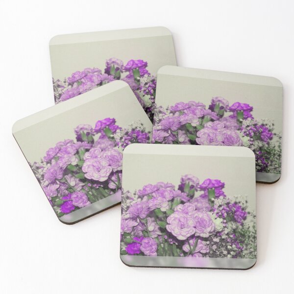 Item preview, Violet Purple Carnation Baby's Breathe Flower Bouquet designed and sold by JariHawk.