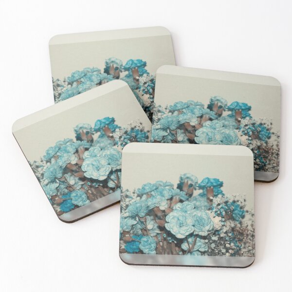 Item preview, Turquoise Carnation Baby's Breathe Flower Bouquet designed and sold by JariHawk.