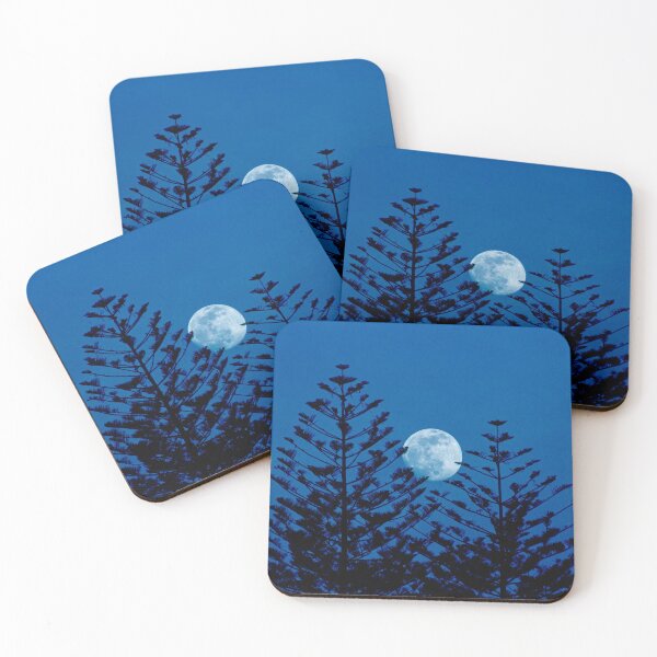 Item preview, Two Evergreen Trees Night Full Moon designed and sold by Anna Lemos.